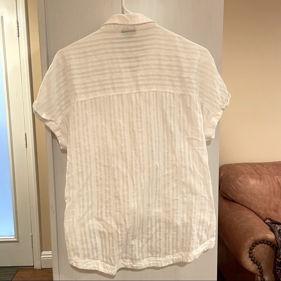 White button-up tie-front blouse (NWOT) - Picture 3 of 3